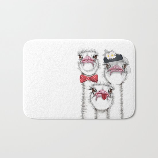 Ostrich family Bath Mat