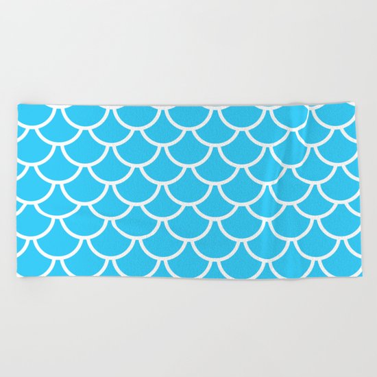 Let´s be mermaids- Aqua Teal Mermaidscales - into the Sea- on #Society6 Beach Towel