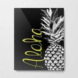 Aloha Metal Print | Black and White, Nature, Ink, Food, Graphicdesign, Graphic Design, Typography, Pattern, Digital 