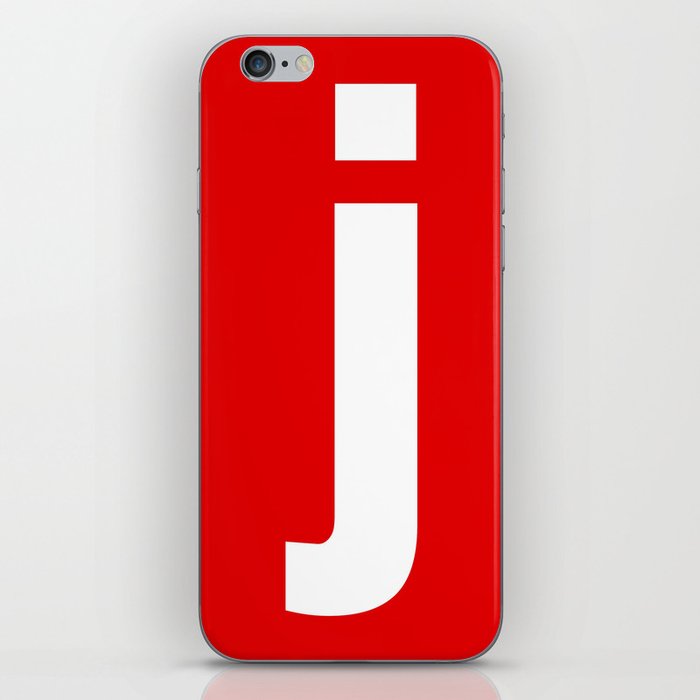 letter J (White & Red) iPhone Skin