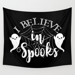 I Believe In Spooks Halloween Cool Ghosts Wall Tapestry
