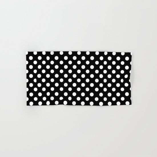 Polka Dots (White/Black) Hand & Bath Towel