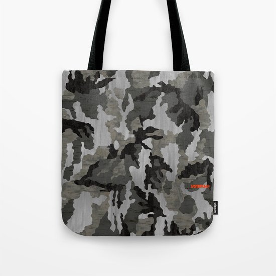 Modern Woodgrain Camouflage / Winter Birch Woodland Print Tote Bag