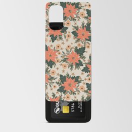 Christmas flower bouquet-coral peach and off-white Android Card Case