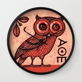 Athena's Owl Wall Clock | Animal, Nature, Illustration 