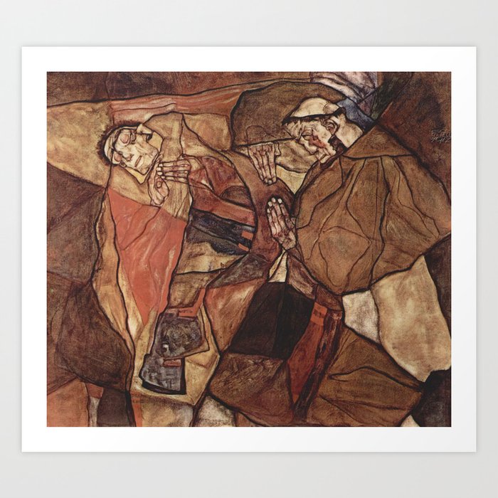 Egon Schiele Agony Death Struggle 1912 Art Print