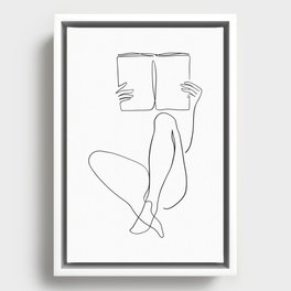 Reading Naked n.2 Framed Canvas