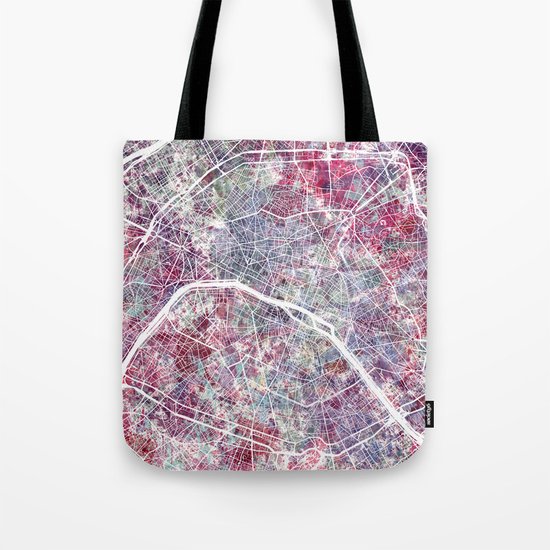 Paris Map Tote Bag