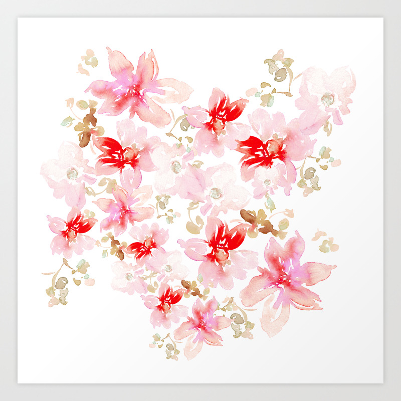 Grace Floral Wallpaper Art Print By Handandheartdesigns Society6