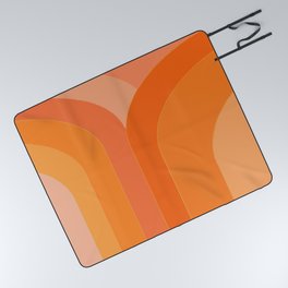 Retro Geometric in Orange 96 Picnic Blanket
