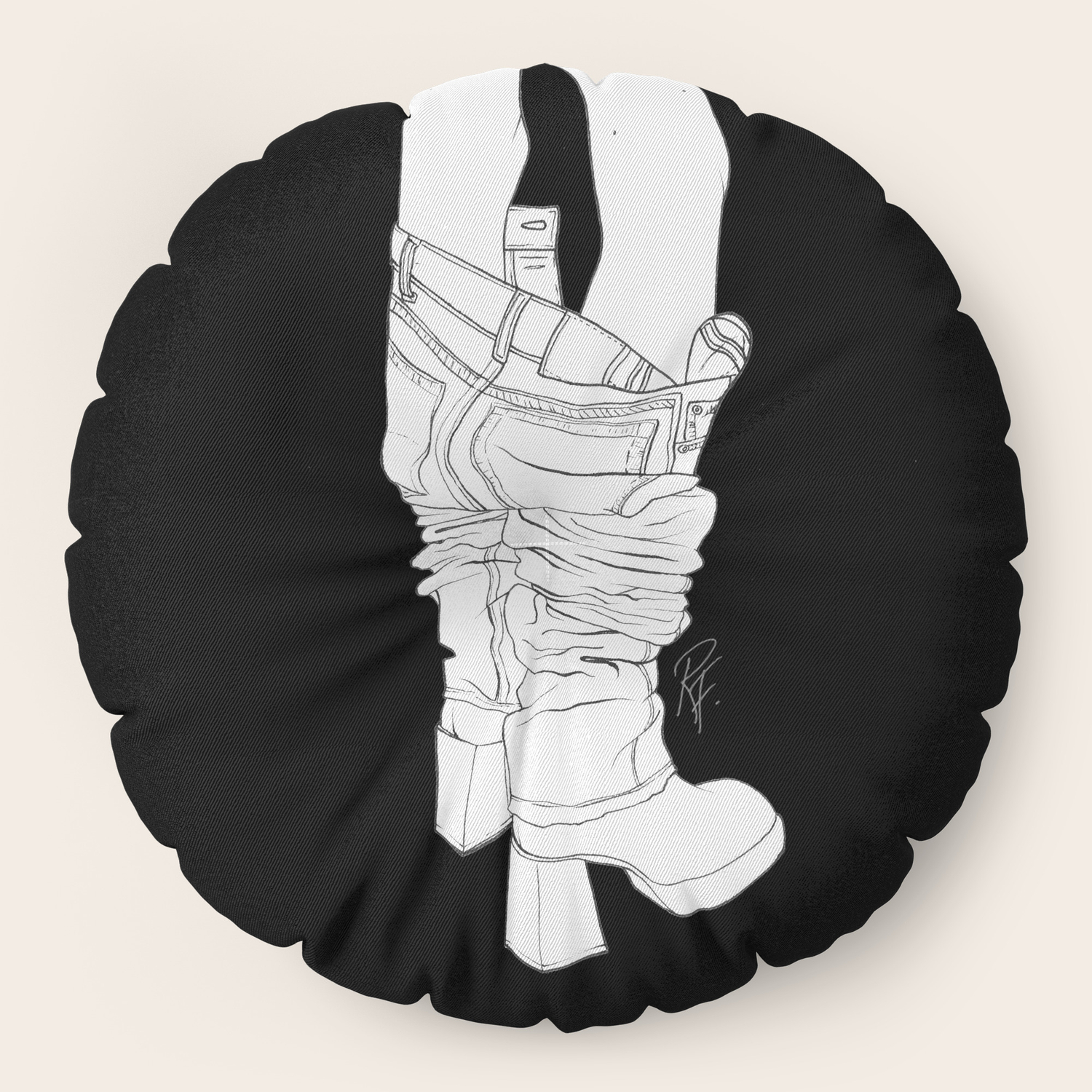 Pants Off Friday Black Floor Pillow By Rebeccaflattley Society6