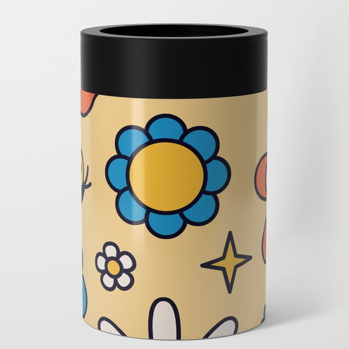 Retro 70s Psychedelic Pattern 08 Can Cooler