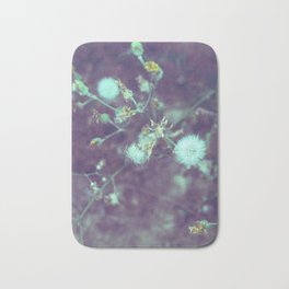 Dandelions in fog Bath Mat