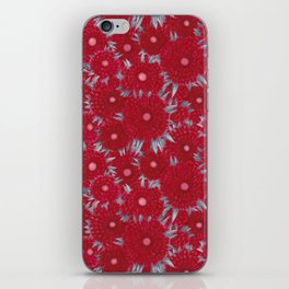 Bright Red Flowers With Gray Leaves iPhone Skin