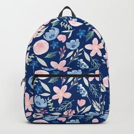 Blush Pink And Navy Blue Watercolor Backpack | Watercolorpattern, Love, Cochibags, Cutemugs, Watercolour, Navy, Giftideas, Blushpink, Artsy, Roses 