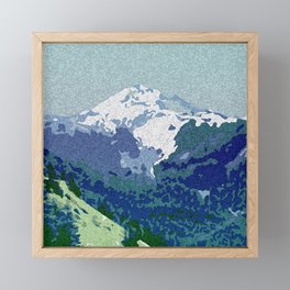 Beautiful Mount Hood Illustration Framed Mini Art Print