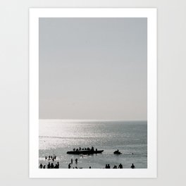 Beach-life , the Netherlands coast/ minimalistic sunset travel-photography. Art Print