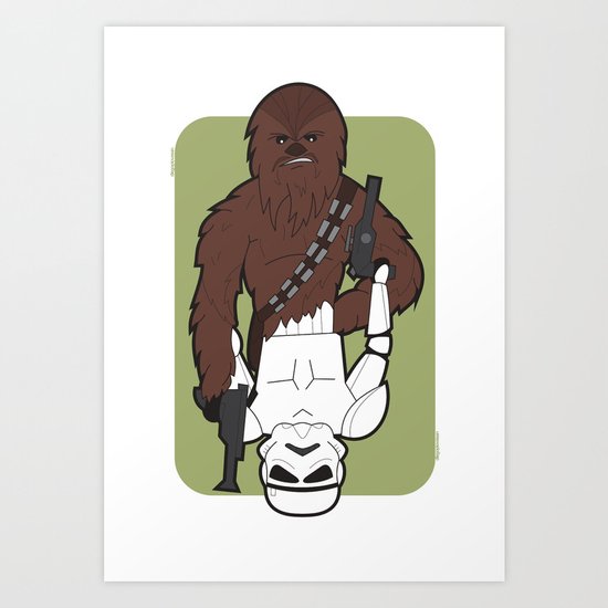 Chewbacca and Stormtrooper Art Print
