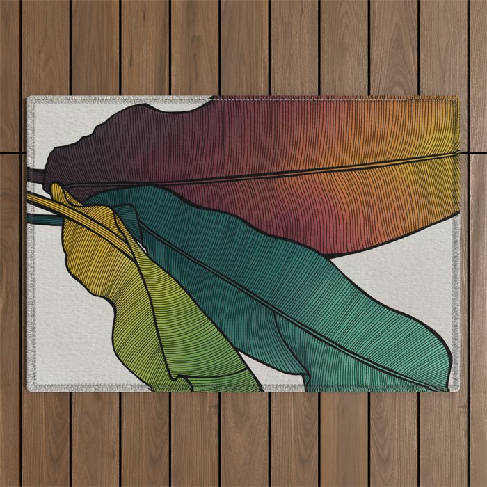 Exotic Colorful Leaves No. 3 Outdoor Rug