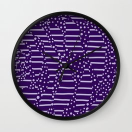 Spots and Stripes 2 - Purple Wall Clock