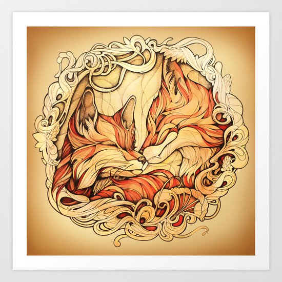 Foxes II Art Print