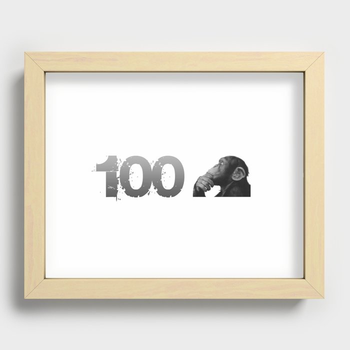 100th Monkey Recessed Framed Print
