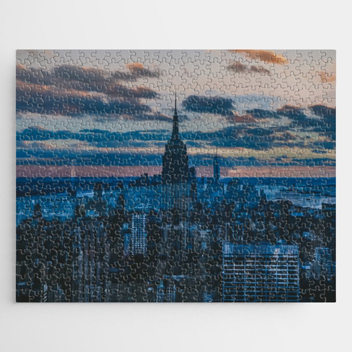 New York City Manhattan and Central Park double exposure Jigsaw Puzzle