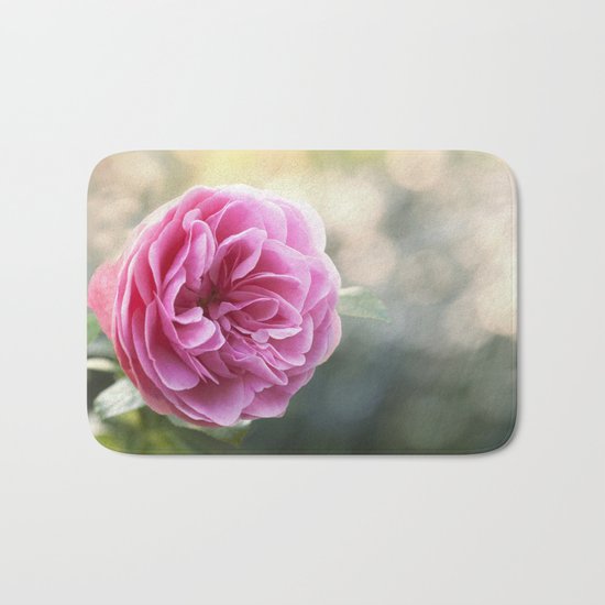 Lady in pink - Pink romantic rose at Backlight- roses flowers Bath Mat