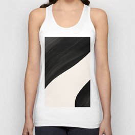 Abstract Wave || Black & White Unisex Tank Top
