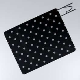 Steely Gray - polka 7 Picnic Blanket
