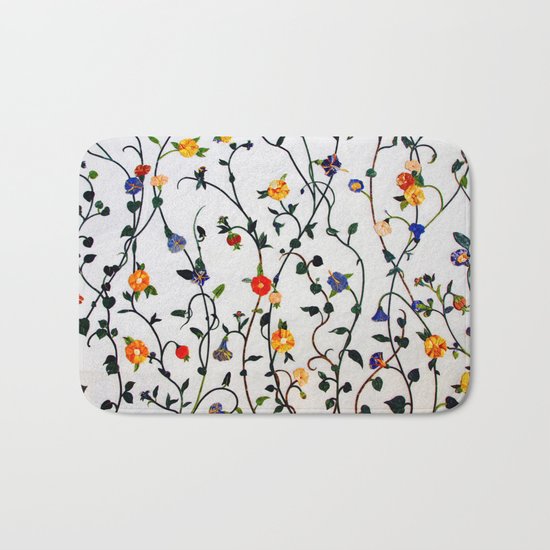 FLORAL AND VINE ABSTRACT PATTERN Bath Mat