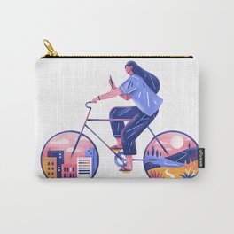 Girl and bike Carry-All Pouch