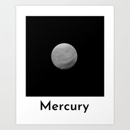 Mercury - planet, art, science, kids, space, crater, silver, minimal  Art Print