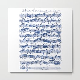 Bach Sonata For Violin 1 In G Minor Adagio Metal Print | Orchestra, Musictheory, Sheetmusic, Musician, Emajor, Classical, Musicstudent, Graphicdesign, Preludio, Manuscript 