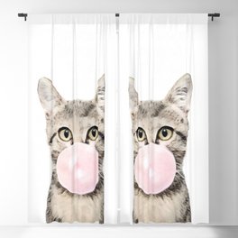 Cat Bubblegum  Blackout Curtain