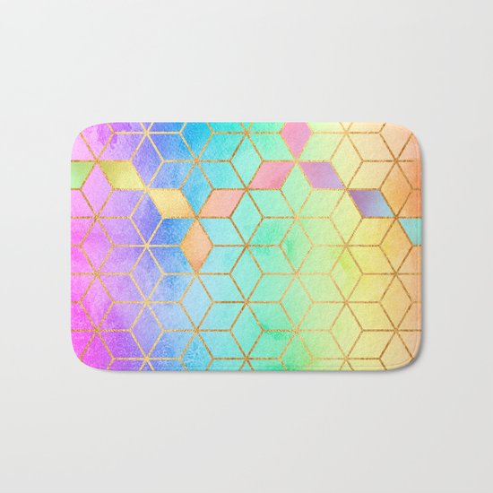 Rainbow Cubes Bath Mat