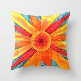 Summer Sunburst Throw Pillow