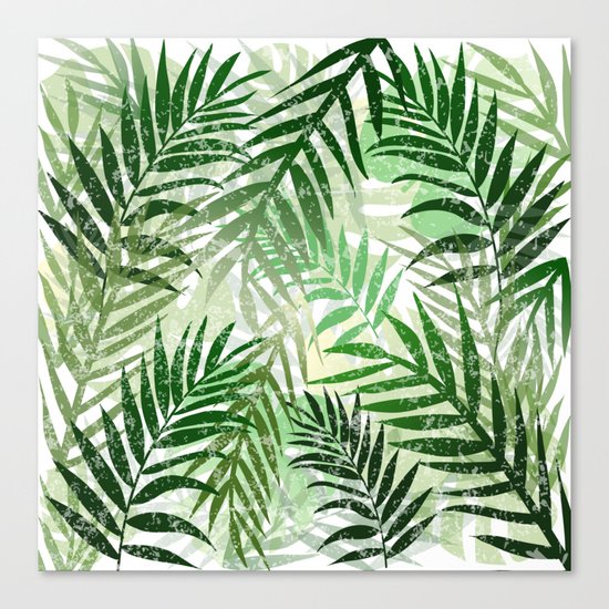Tropical Green leaves Canvas Print