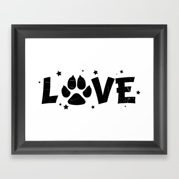 Paw Love Pet Lover Dog Cat Framed Art Print