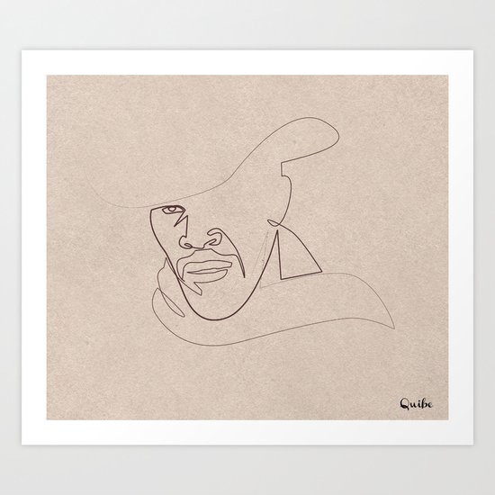 One Line Django Art Print