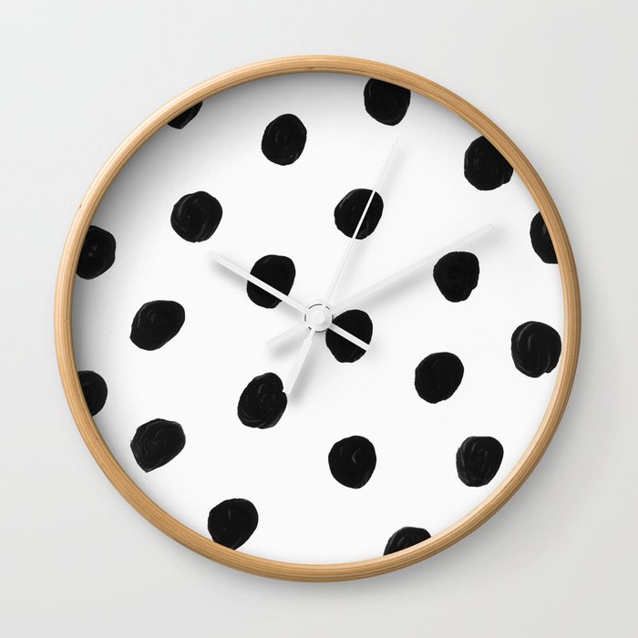 in black dots Wall Clock