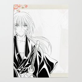 Rurouni Kenshin Poster | Japanese, Battousai, Sword, Kimono, Kenshin, Oil, Painting, Comicillustration, Rurounikensin, Samuraix 
