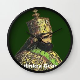 Halie Selassie Adinkra Gear Wall Clock