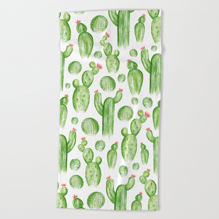 Cactus Garden Beach Towel by Heather Dutton | Society6