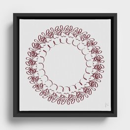 Community Circle (Red) by Labyrinth Lines Framed Canvas