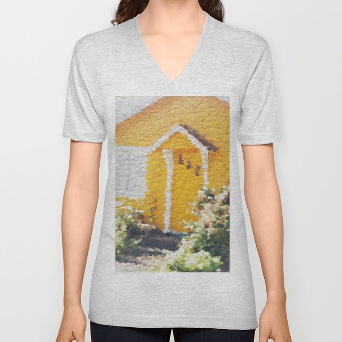 Yellow Cottage V Neck T Shirt
