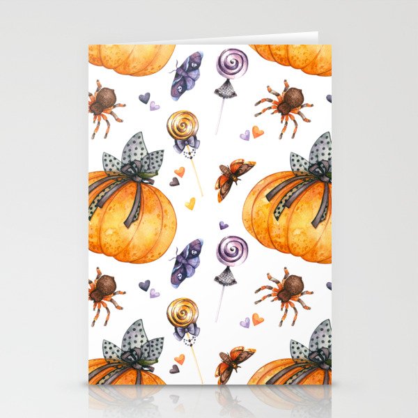 Halloween decoration pattern - pumpkins Stationery Cards