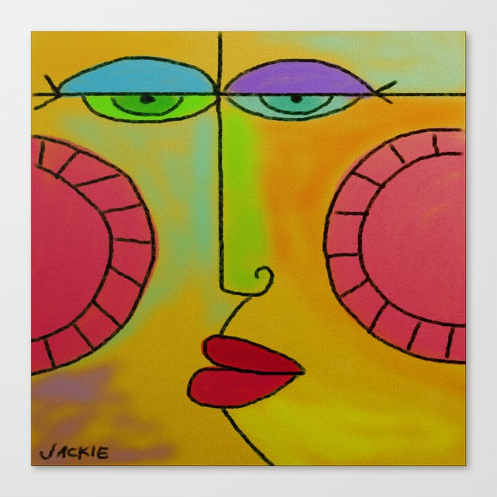 Funky Face Abstract Digital Painting Canvas Print By Jackieludtke Society6