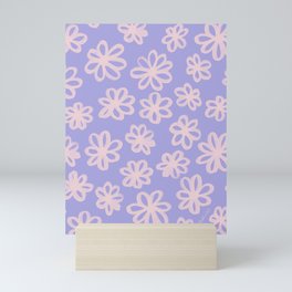 Daisy Pattern Lilac Blush Mini Art Print