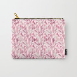 Pink White Tiger Stripes Pattern Carry-All Pouch